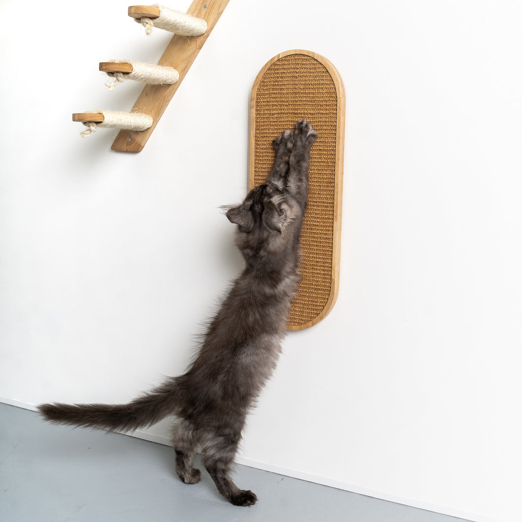 Muro Escalada Para Gatos - Tablero de Rascado de Luxe (Rubberwood Khaki)